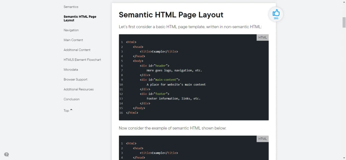 Semantic tags - Accessibility
