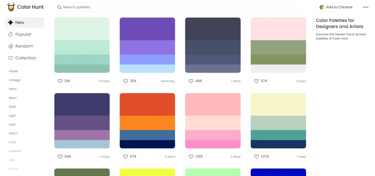Color palettes